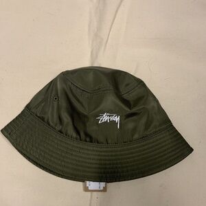 Stussy Satin Nylon Deep Bucket Hat Crusher in Olive Size S/M New/ Sold Out